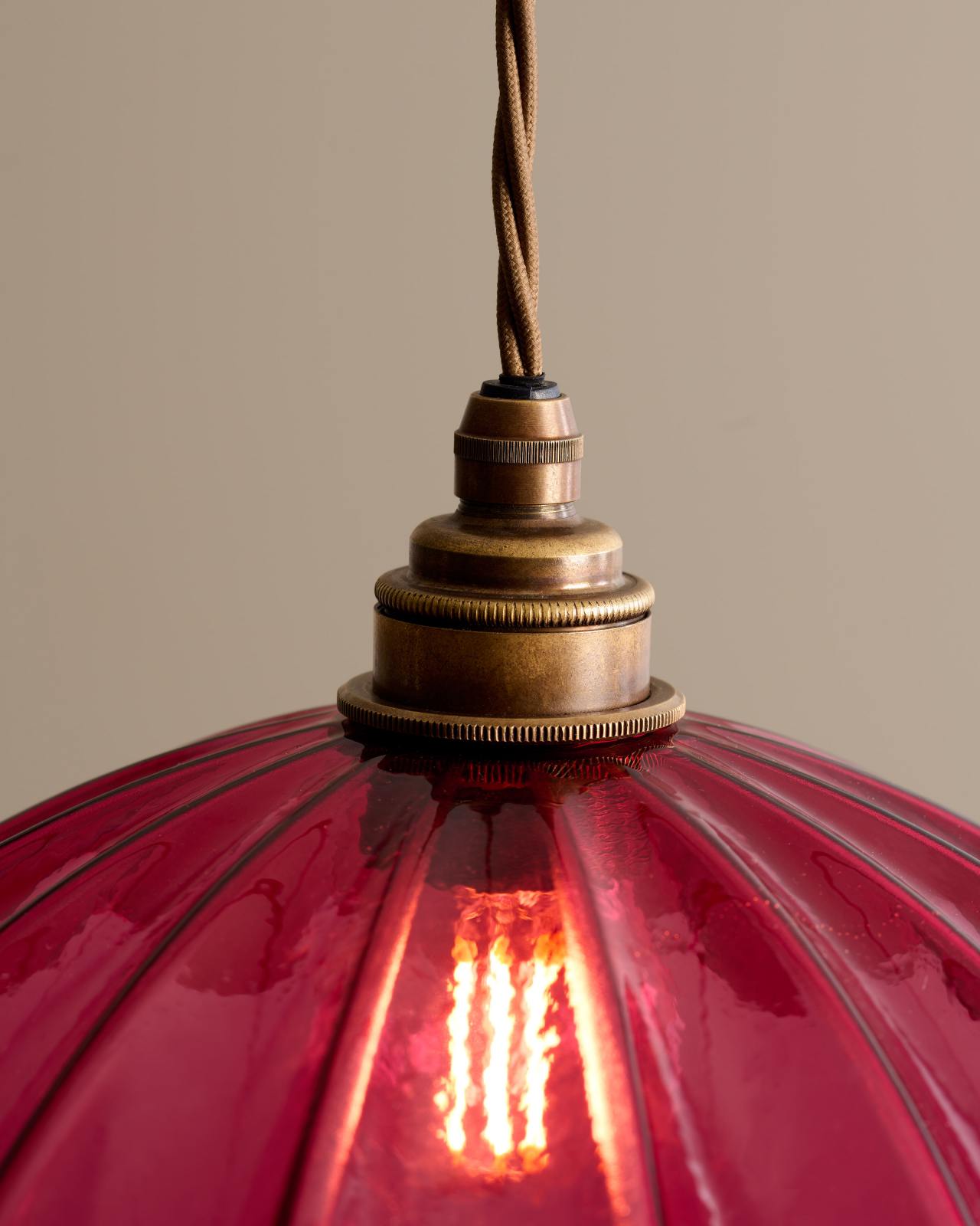 Red glass deals pendant light shade