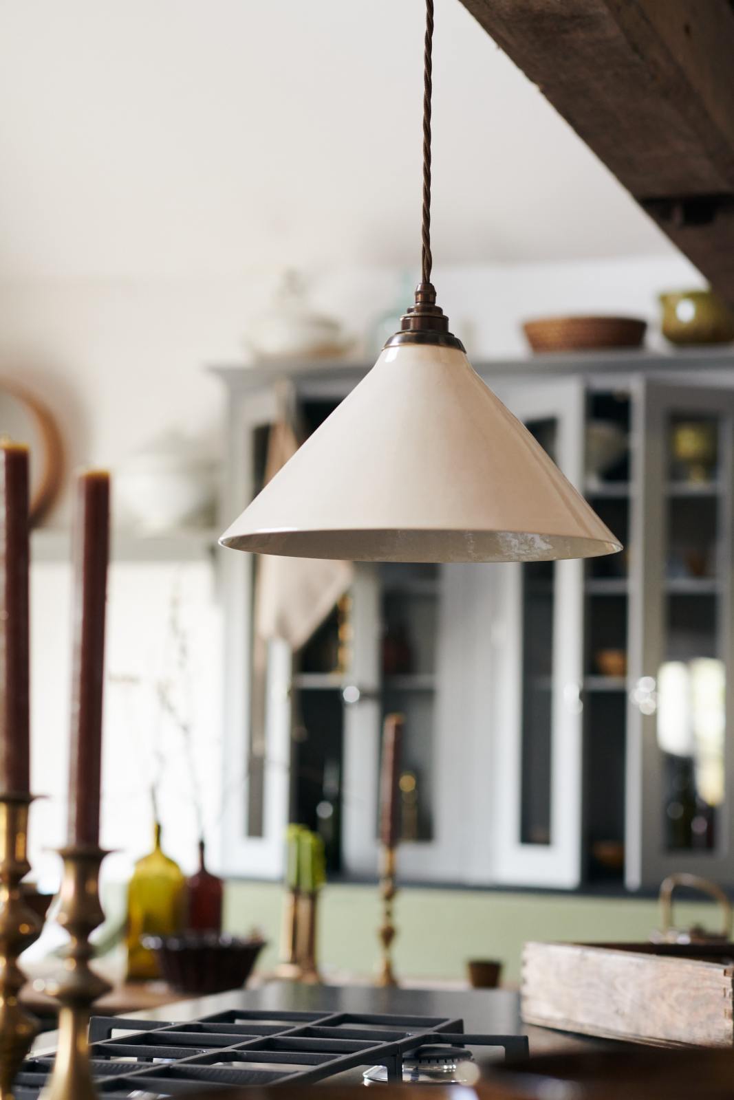 Large Creamware Pendant Light 